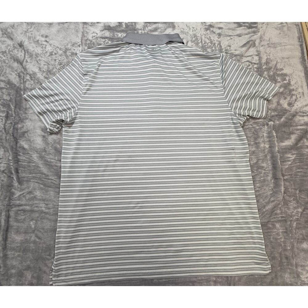 Izod Grey Striped Golf Polo Men's XL Lightweight Short Sleeve - Picture 4 of 5